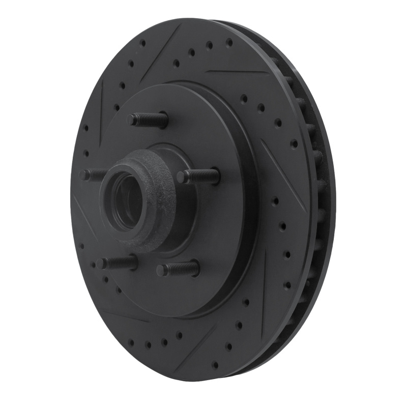 Ford Expedition Brake Rotor (1) - Front Left - R1 Concepts - Drilled & Slotted - Black - `97-`00